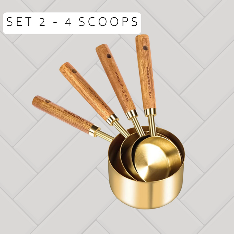 Gold Measuring Scoop Spoon Cups