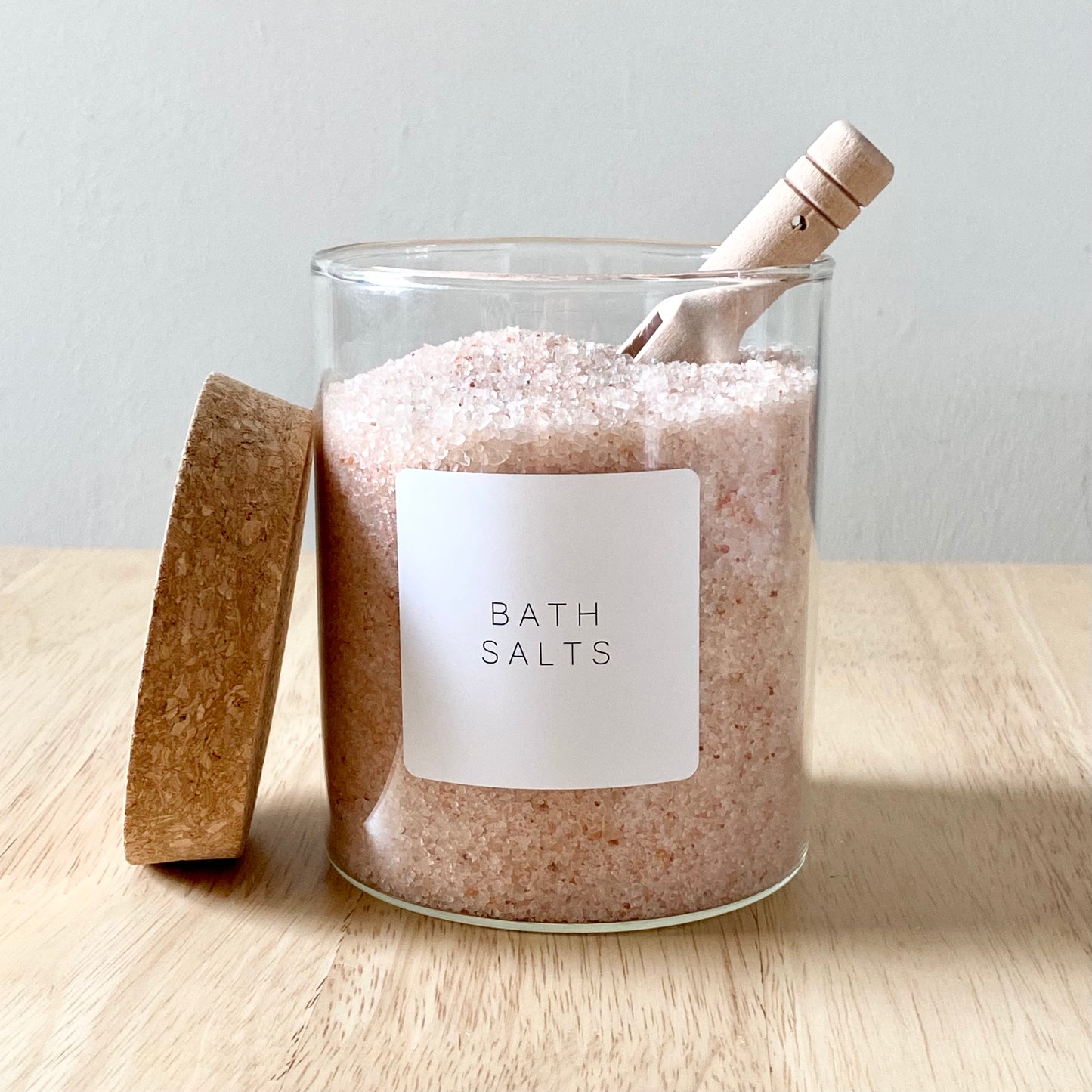 Bath Salts Cork Bathroom Glass Jar with Mini Scoop