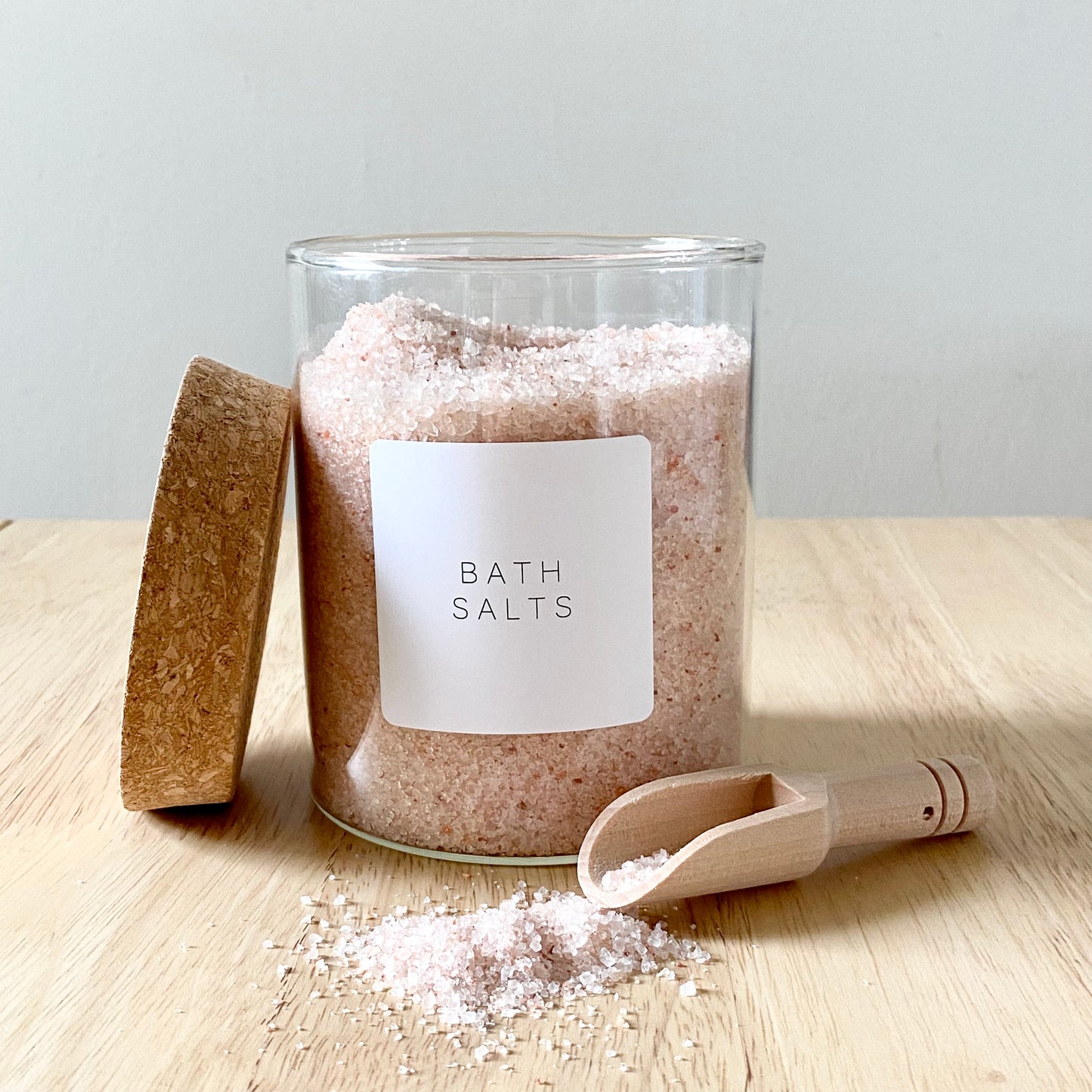 Bath Salts Cork Bathroom Glass Jar with Mini Scoop