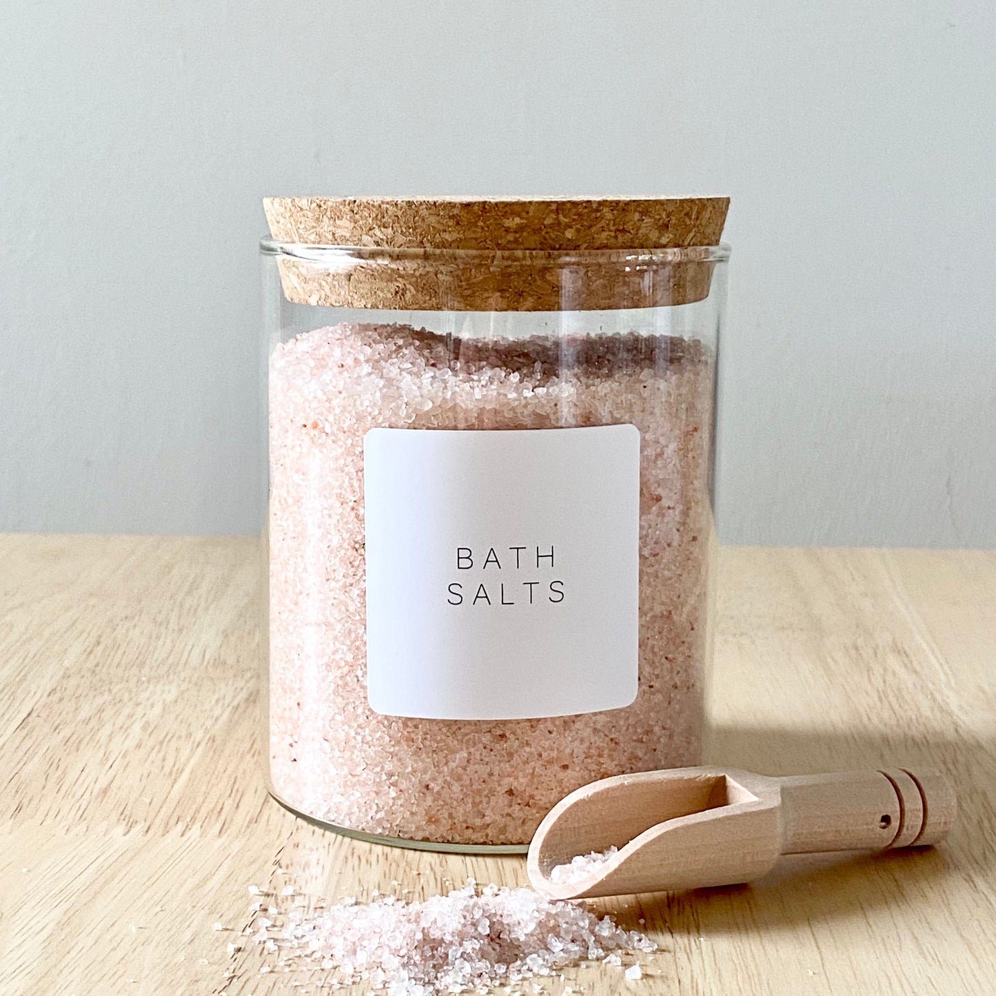 Bath Salts Cork Bathroom Glass Jar with Mini Scoop