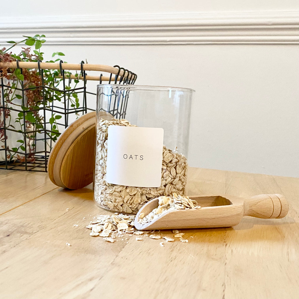 Bamboo Lid Glass Storage Pantry Jar, Kitchen Pantry Organisation