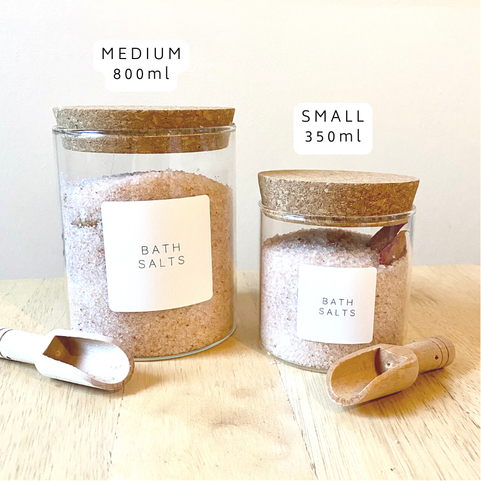 Bath Salts Cork Bathroom Glass Jar with Mini Scoop